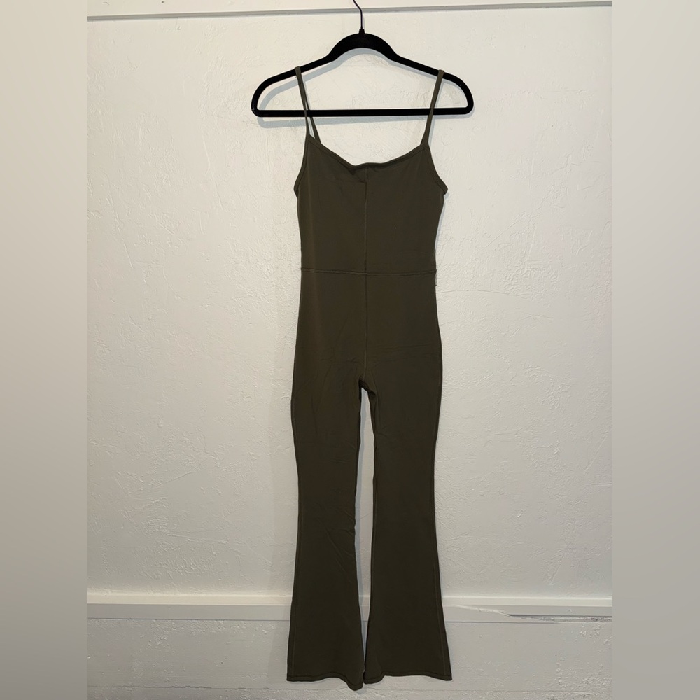 Qinsen Hunter Army Green Flare Jumpsuit
